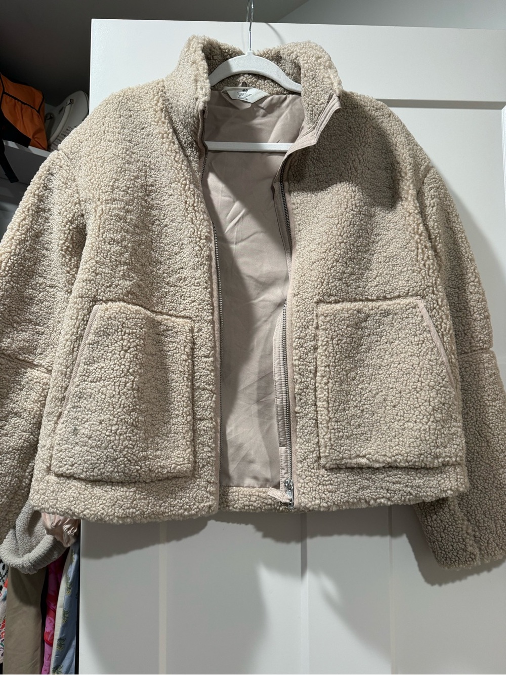 H&M Cream Teddy fleece Jacket